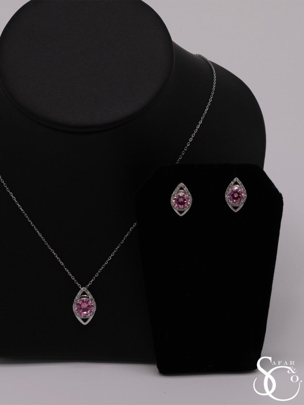 925 Sterling Silver Evil Eye Matching Necklace and Earrings Set